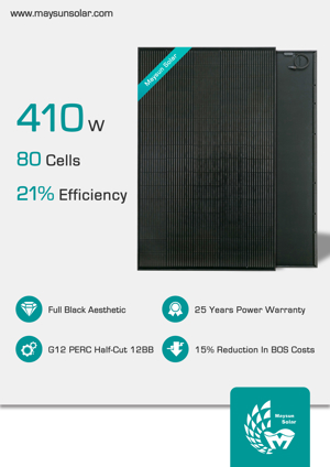 Deutscher ort! Maysun Solar MS410MB-40H 410W 410Watt voll schwarz Photovoltaikmodule LAGERWARE Neuss Bild 4