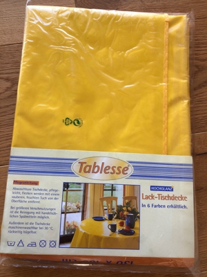 Lack-Tischdecke in gelb Nagelneu Bild 2