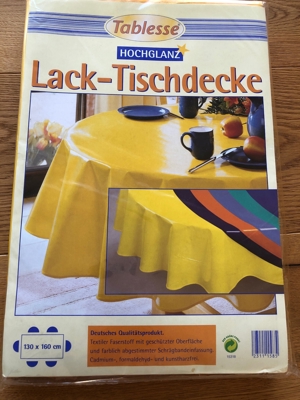 Lack-Tischdecke in gelb Nagelneu Bild 1