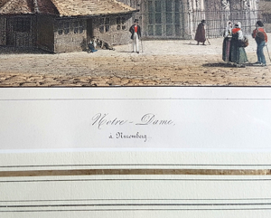 Lithografie Billmark 1850 Notre Dame Frauenkirche Nürnberg Christkindl Markt Grafik Bild 4