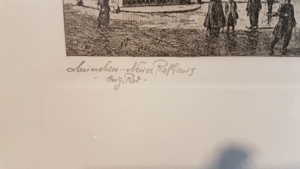 Signiert Original Radierung München Rathaus Marienplatz Peterskirche Bayern Wien Grafik Bild Stadt Bild 6