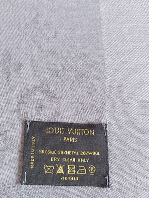 Louis Vuitton Schal - Silbergrau 140x140cm Bild 5