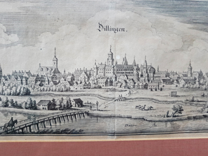 Dillingen Donau 1650 Kupferstich Matthäus Merian Grafik Topographia Bavariae Bild Schwaben Bayern Bild 3