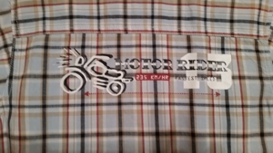 NEU - cooles Jungenhemd mit Motorraddruck auf der Brusttasche und auf dem Rücken, Größe 122 Bild 4