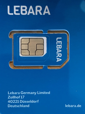 Lebara Prepaid Sim Karte DE Nummer mit ca.7,45 + 2,50 EUR Restguthaben