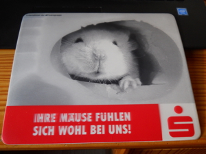 Mousepad mit Sparkassenwerbung , seltenes Sammlerstück. Bild 1