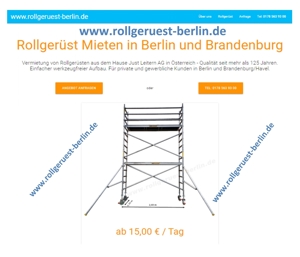 Rollgerüst mieten Berlin, Rollgerüst, Gerüst, Lieferung, Rüstung, 90 EUR - Woche Bild 3