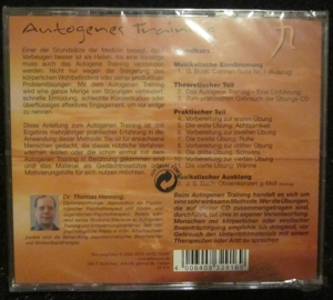 CD: Autogenes Training-Grundkurs, Dr. Thomas Henning, neu, ovp. Bild 2