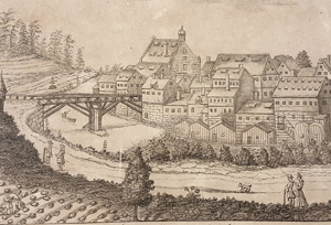 1700 Stein b Nürnberg Kupferstich Barock Kunst Grafik antik Johan Alexander Boener Bild 5