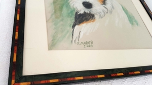 Foxterrier Gemälde Pastell Hund Original Tier Natur Signiert Fox Terrier Bild 3