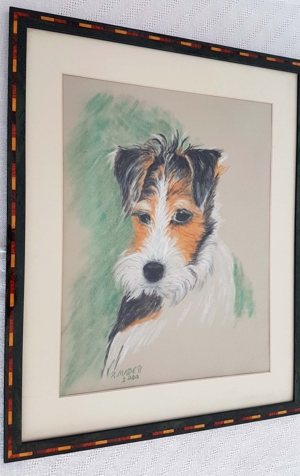 Foxterrier Gemälde Pastell Hund Original Tier Natur Signiert Fox Terrier Bild 2