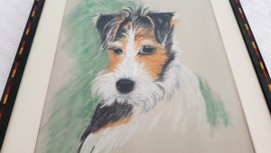 Foxterrier Gemälde Pastell Hund Original Tier Natur Signiert Fox Terrier Bild 6