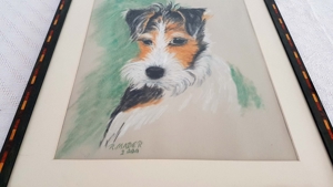 Foxterrier Gemälde Pastell Hund Original Tier Natur Signiert Fox Terrier Bild 7