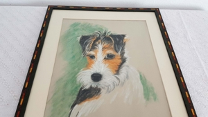 Foxterrier Gemälde Pastell Hund Original Tier Natur Signiert Fox Terrier Bild 5