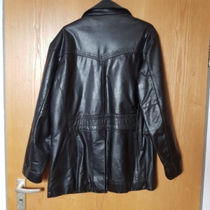 Schwarze Vintage Lederjacke 70er Style - Echtleder Bild 3