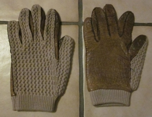 2 Paar Handschuhe: beige braun mit Strick + dkl.-braun Bild 6