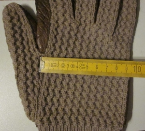 2 Paar Handschuhe: beige braun mit Strick + dkl.-braun Bild 8