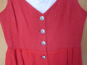 Gr. 44: Trachten-Bluse, weiß + Landhaus- Trachten-Kleid " Trachten Redl" + Kette Bild 5