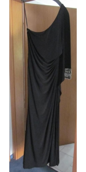 Gr. 14: One-Shoulder-Abendkleid, "TERANI Couture", schwarz, lang , NP 479,- Bild 2