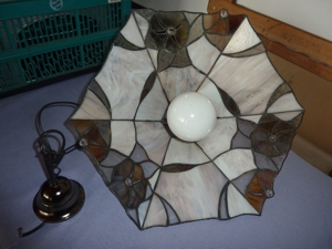 Lampe Bleiverglasung -Tiffany für Eßplatz-6 eckig Top Zustand Edles Stück Bild 4