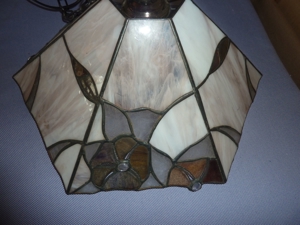  Lampe Bleiverglasung -Tiffany für Eßplatz-6 eckig Top Zustand Edles Stück Bild 3