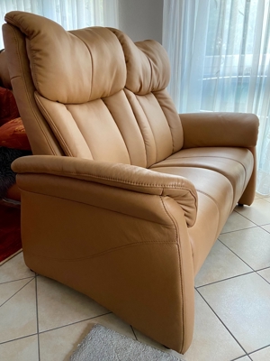2-Sitzer Couch Echtleder, Farbe Cognac Bild 2