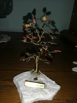 Rare schöner glücksbaum mit edelsteinen besetzt drahtgeflecht Bild 4