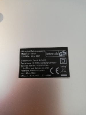 Studio GT-7810A Ultraschall-Reinigungsgerät Bild 1