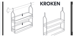 IKEA Kroken 4 Gewürzregal 2 Stangen und 2 Topfhalterungen 3 Haken