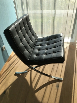 Barcelona Chair Original Knoll, schwarz Leder Bild 1