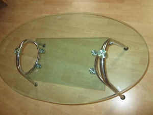 Couchtisch Glastisch oval L109 cm x H45 cm x B60 cm Bild 3