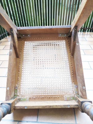 Antiker Stuhl, Klassischer Stuhl, Eichenholz-Gewebestuhl, handgeschnitzte Korkenzieherbeine Bild 10