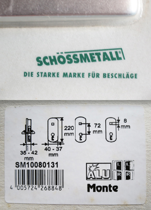 Schössmetall Türbeschläge Monte Alu, 4x OVP, Türbeschläge, Schössmetall Türbeschläge Bild 5