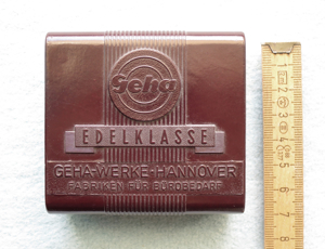 Geha-Werke Hannover, Tintenpatronendose, Farbbanddose, rotes Bakelit Bild 6