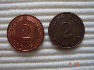 2 Pfennig Münzen aus Cu - viele vorhanden Bild 2