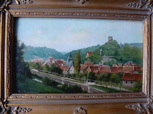 Eppstein im Taunus uralt Ölgemälde Gemälde auf Holz sig. Bild 5
