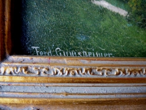 Eppstein im Taunus uralt Ölgemälde Gemälde auf Holz sig. Bild 6