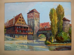 3 x Nürnberg Radierung, Gemälde sig, Dom zu Metz Bild 4
