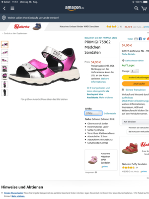 Mädchen Sandalen Primigi Gr. 37 Bild 3