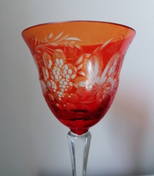 Römer, Überfang orangerot, Tulpenform, gebraucht, unbeschädigt Bild 2