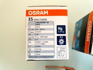 5x OSRAM Lampe Halopar 16 Alu 230V 35 - 64820 FL - *NEU* Bild 2
