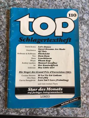 TOP Schlagertexthefte, Original Retro 80er Jahre, 1a Zustand, 1983 -1989