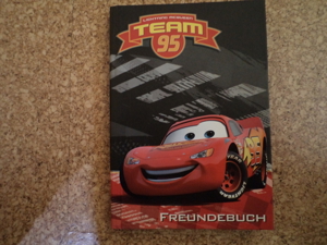Original Disney Pixar CARS Lightning MCQUEEN Team 95 Freundebuch, nagelneu und unbenutzt, 1 a