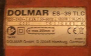 MARKEN Elektro-Motorsäge   Kettensäge DOLMAR Typ ES - 39 TLC, 1a Zustand, wenig benutzt Bild 4