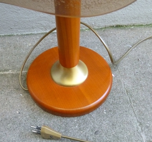 Tischlampe rustikal Landhausstil Holz Kirsche Buche Rauchglas mit 2 Stück Leuchtmittel weiß 60 W Bild 2