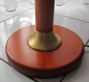 Tischlampe rustikal Landhausstil Holz Kirsche Buche Rauchglas mit 2 Stück Leuchtmittel weiß 60 W Bild 6