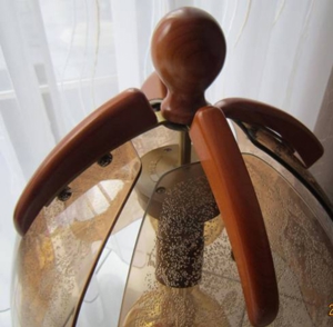 Tischlampe rustikal Landhausstil Holz Kirsche Buche Rauchglas mit 2 Stück Leuchtmittel weiß 60 W Bild 8