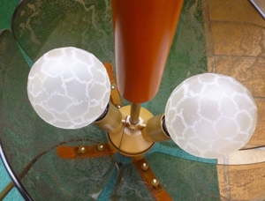 Tischlampe rustikal Landhausstil Holz Kirsche Buche Rauchglas mit 2 Stück Leuchtmittel weiß 60 W Bild 13
