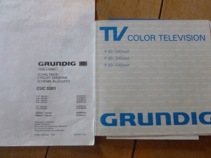 Schaltbild und Gebrauchtsanweisung TV Grundig P40 P45 P50