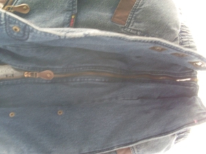 Jeans Jacke Vintage Innenleben Maritime Optik 100% Baumwolle Warm Bild 10